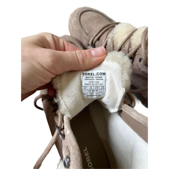 Sorel Harlow Lace Cozy Winter Boots size 6.5 Taupe - Picture 6 of 9